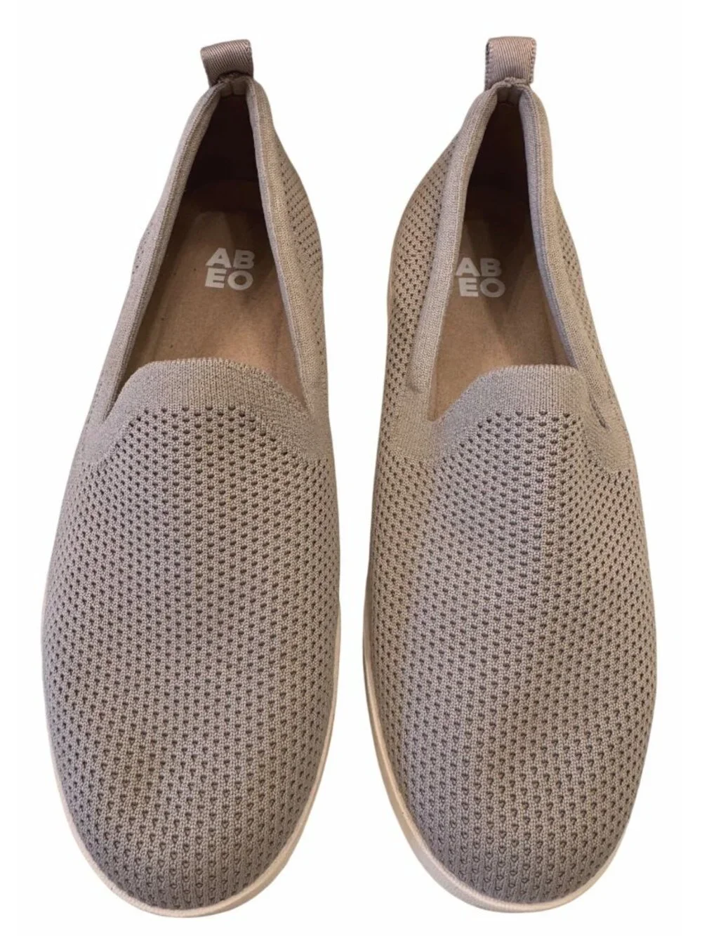 Abeo Encore Knit Size 8.5 Women’s Slip On Sneaker Taupe EUC Arch Support Ortho